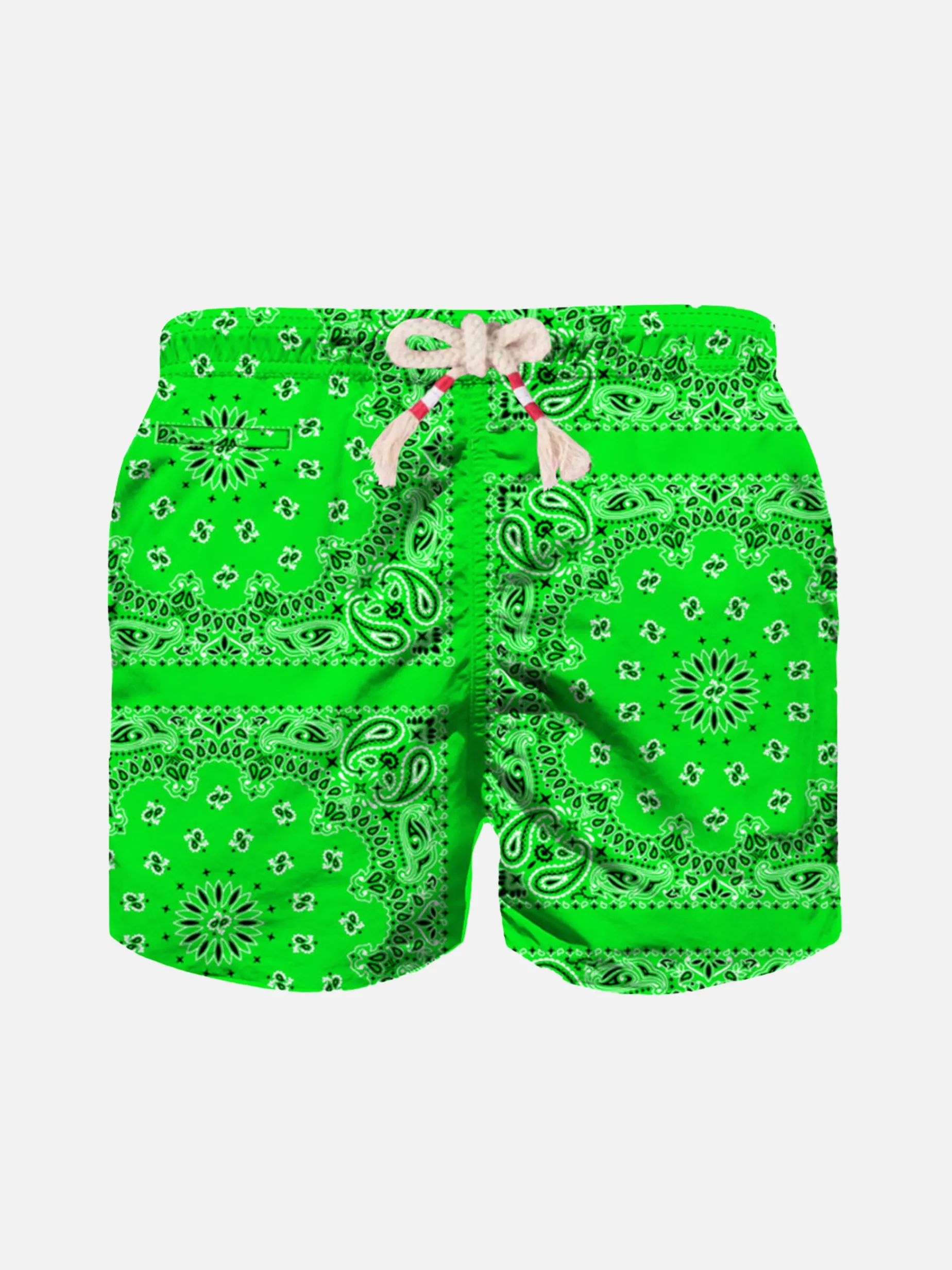 Costume da bambino verde fluo con stampa bandana