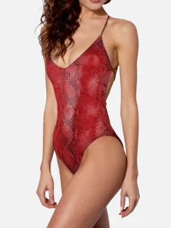 Costume intero con stampa pelle di serpente