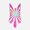 Costume intero da bambina stampa Saint Barth Pop