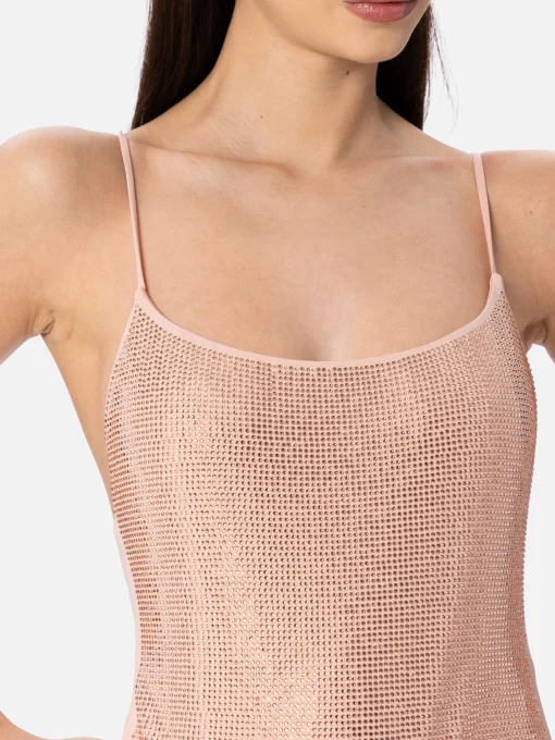 Costume intero da donna chiaro Cecille con strass