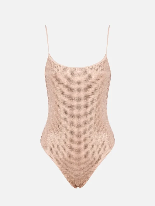 Costume intero da donna chiaro Cecille con strass