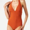 Costume intero in lurex arancione