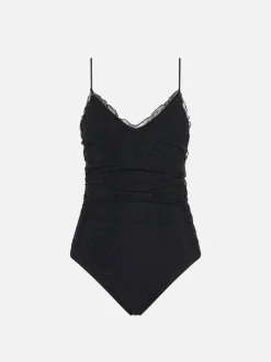 Costume intero nero con tulle