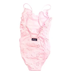 Costume intero rosa Sangallo da bambina