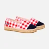 Espadrillas in tela vichy con ricamo