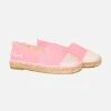 Espadrillas rosa in tela con ricami