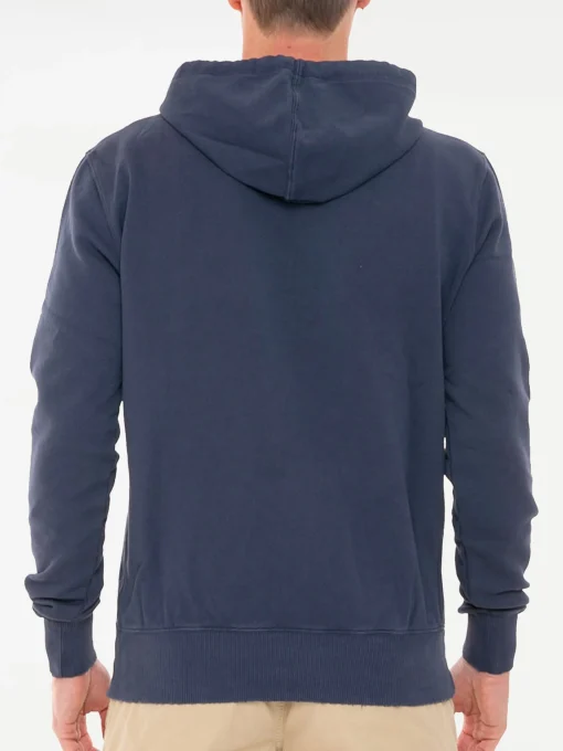 Felpa blu in cotone con ricamo