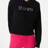 Felpa corta in maglia con ricamo St. Barth