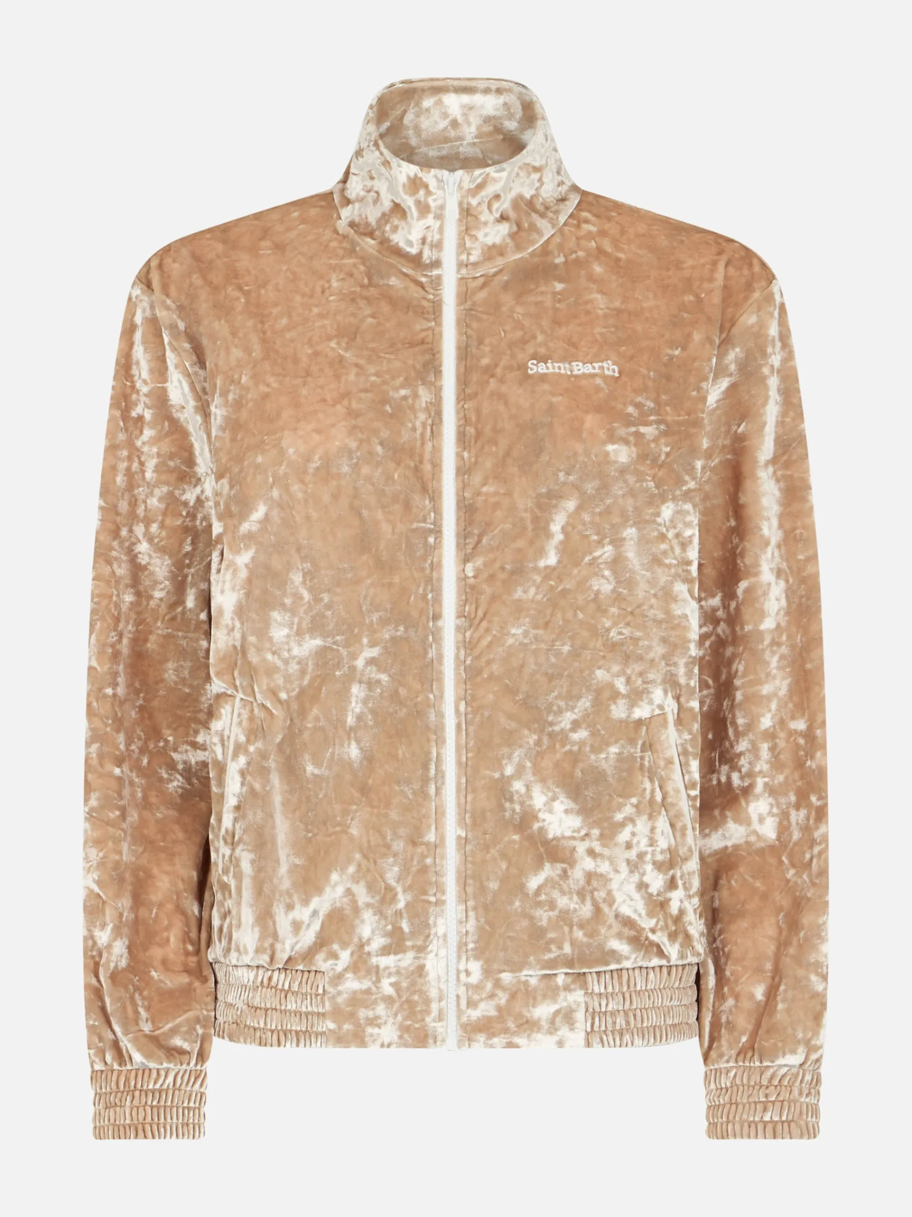 Felpa da donna Miriam beige in ciniglia