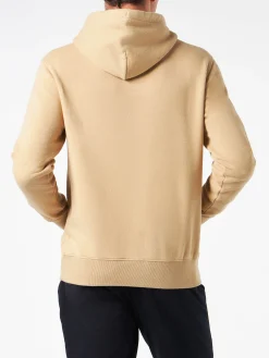Felpa da uomo beige con patch Cortina