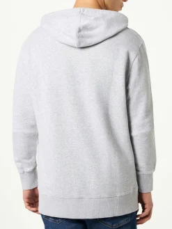Felpa da uomo in cotone con cappuccio e patch