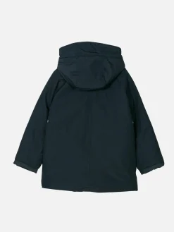 Giacca a vento blu navy con cappuccio da bambino