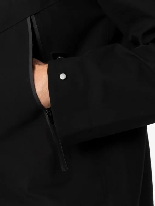 Giacca con cappuccio da uomo nera 3 strati Parson