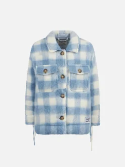 Giacca overshirt da bambina con frange