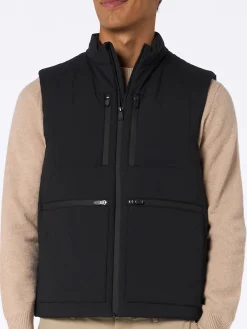 Gilet imbottito in tessuto elasticizzato nero da uomo Vonn