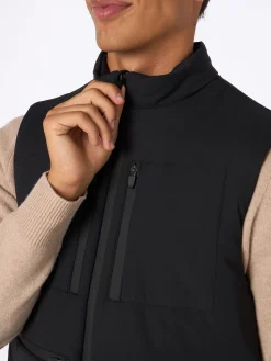 Gilet imbottito in tessuto elasticizzato nero da uomo Vonn