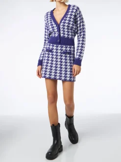 Gonna da donna in maglia con bottoni gioiello
