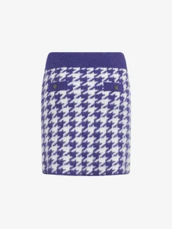 Gonna da donna in maglia con bottoni gioiello
