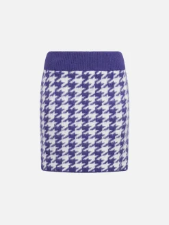 Gonna da donna in maglia con bottoni gioiello