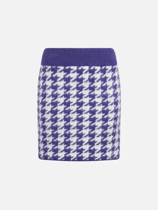 Gonna da donna in maglia con bottoni gioiello