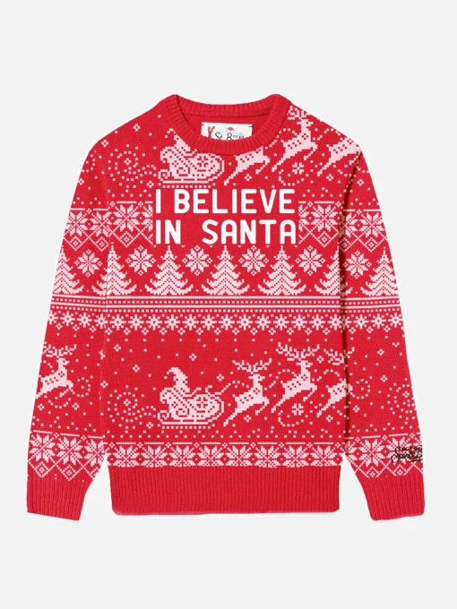 Maglia da bambina con scritta I believe in Santa