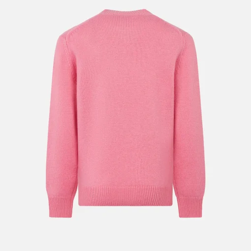 Maglia da bambina girocollo rosa con stampa strass Favolosa
