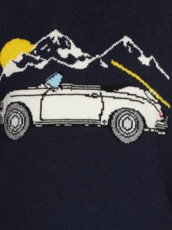 Maglia da bambino girocollo con stampa auto