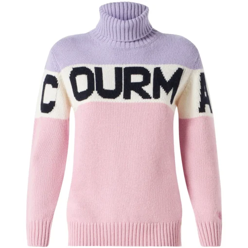 Maglia da donna a collo alto con scritta Courma
