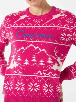 Maglia da donna con fantasia norvegese e ricamo Courma