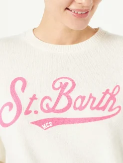 Maglia da donna con logo in spugna Saint Barth