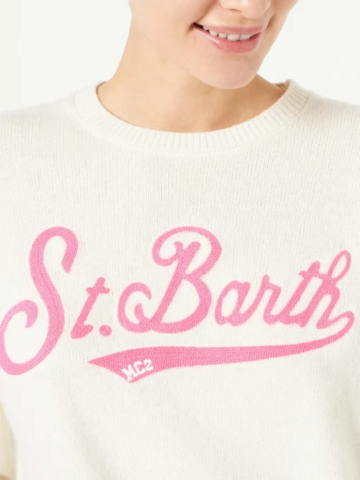 Maglia da donna con logo in spugna Saint Barth