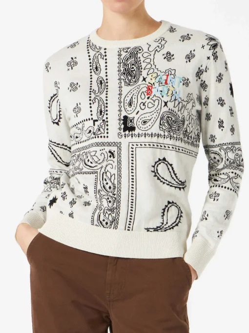 Maglia da donna con ricamo stampa bandana