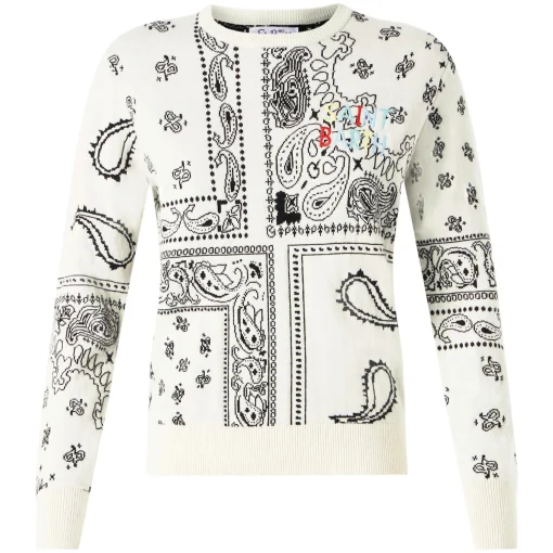 Maglia da donna con ricamo stampa bandana