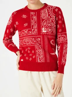 Maglia da donna con stampa bandana rossa