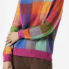 Maglia da donna garzata con fantasia check