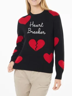 Maglia da donna girocollo con ricamo Heart Breaker