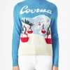 Maglia da donna girocollo con cartolina di Courmayeur