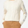Maglia da donna girocollo intrecciata con stampa Saint Barth lurex