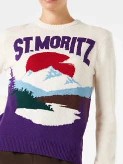 Maglia da donna girocollo con St.Moritz