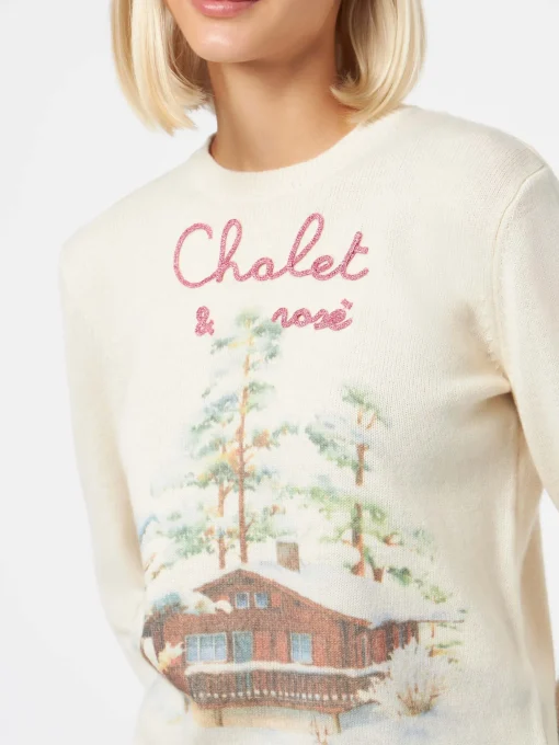 Maglia da donna girocollo con ricamo Chalet & Rosè