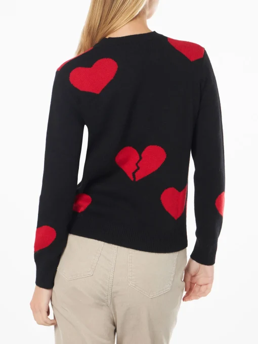 Maglia da donna girocollo con ricamo Heart Breaker