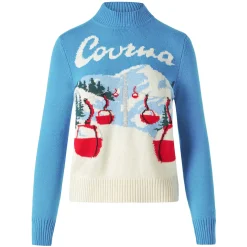 Maglia da donna girocollo con cartolina di Courmayeur