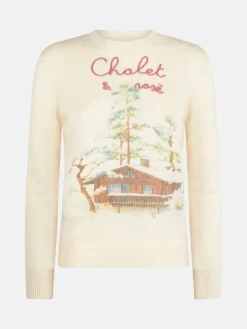 Maglia da donna girocollo con ricamo Chalet & Rosè