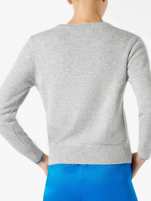 Maglia da donna grigia con scritta Annoiata in lurex