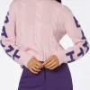 Maglia da donna intrecciata a collo alto con stampa jacquard Saint Barth