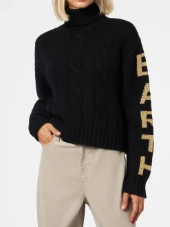 Maglia da donna intrecciata a collo alto con stampa jacquard Saint Barth