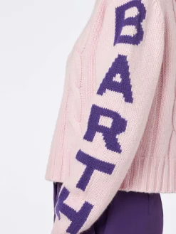Maglia da donna intrecciata a collo alto con stampa jacquard Saint Barth
