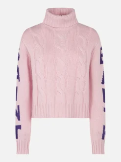 Maglia da donna intrecciata a collo alto con stampa jacquard Saint Barth