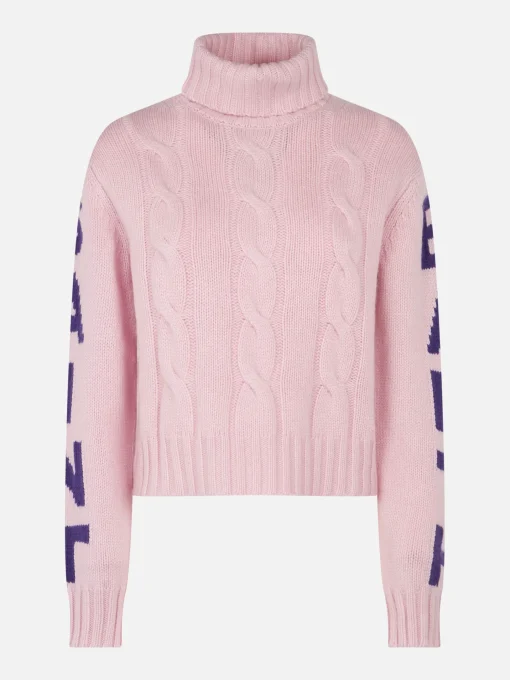 Maglia da donna intrecciata a collo alto con stampa jacquard Saint Barth