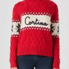 Maglia da donna mezzo collo alto con scritta Cortina